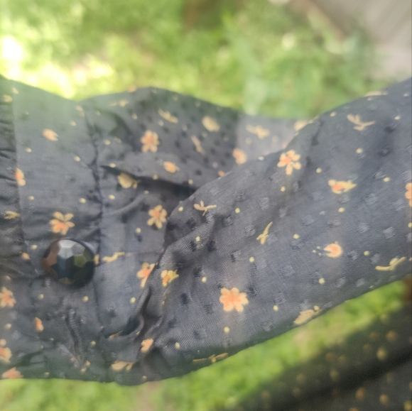 Gunne Sax Vintage Floral Smocked Waist Prairie Dress with Buttons - Picture 4 of 7